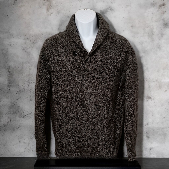 L.L. Bean Lambs Wool Shawl Collar Sweater  Sz M Pullover Warm Preppy Academia. - Picture 14 of 15